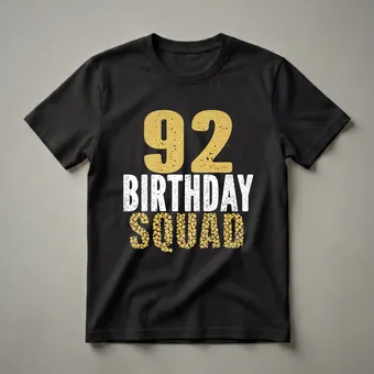 92nd Birthday Squad Graphic T-Shirt for Women and Men