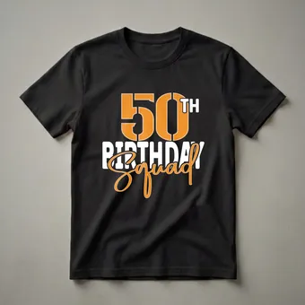 50th Birthday Squad Matching Family Graphic T-Shirt