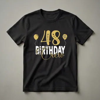 48th Birthday Crew Matching Family Graphic T-Shirt
