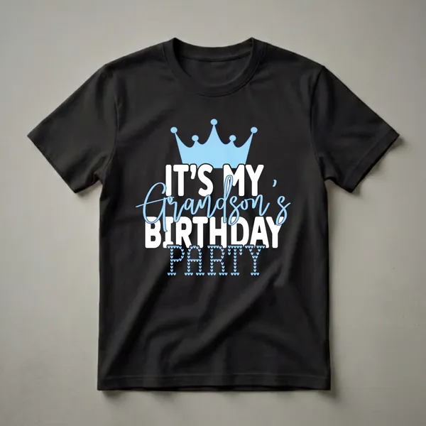 It's My Grandson's Birthday Party Graphic T-Shirt for Grandparents