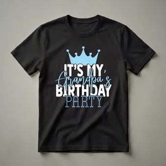It's My Grandpa's Birthday Party Graphic T-Shirt for Grandchildren