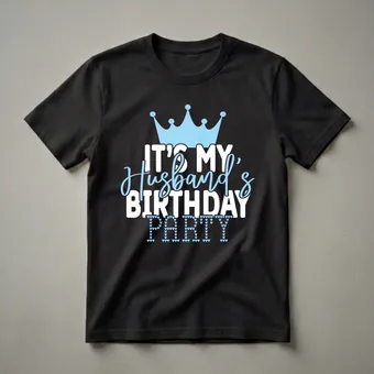 It's My Husband's Birthday Party Crown Graphic T-Shirt