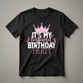 It's My Husband's Birthday Party Queen Crown T-Shirt for Wives