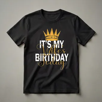 It's My Wife's Birthday Today Crown Graphic T-Shirt