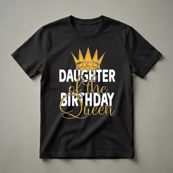Daughter of the Birthday Queen Graphic T-Shirt for Family Celebrations