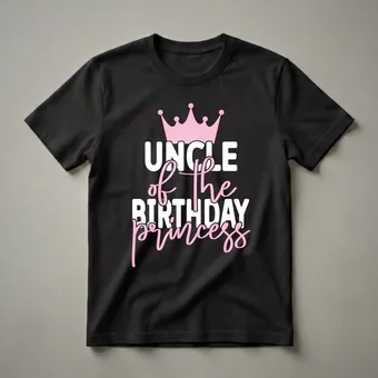Uncle of the Birthday Princess Graphic T-Shirt for Family Celebrations