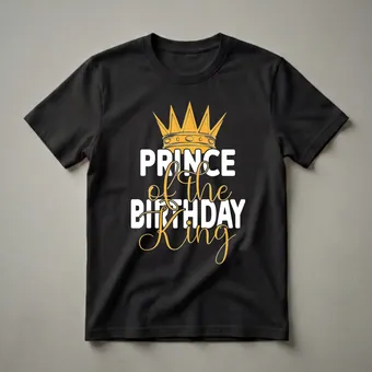Prince of the Birthday King Graphic T-Shirt for Dad's Celebration