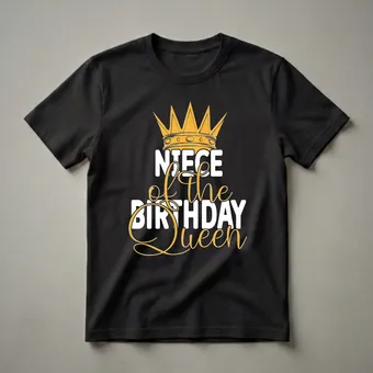Niece The Birthday Queen Crown Graphic T-Shirt for Parties