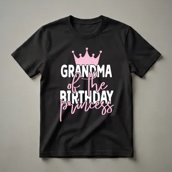 Grandma of the Birthday Princess Graphic T-Shirt for Grandmothers