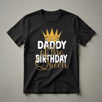 Daddy The Birthday Queen Graphic T-Shirt for Daughter's Party