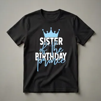Sister of the Birthday Prince Graphic T-Shirt for Girls