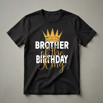 Brother of the Birthday King Graphic Crown T-Shirt for Boys