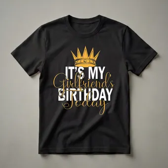 It's My Girlfriend's Birthday Today Crown Graphic T-Shirt