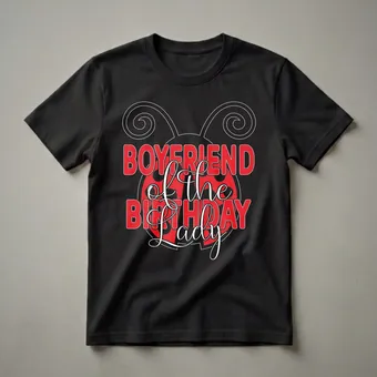 Boyfriend of the Birthday Lady Ladybug Graphic T-Shirt