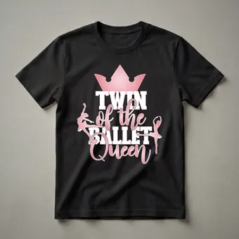 Twin of the Ballet Queen Graphic T-Shirt for Dance Lovers