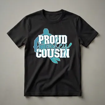 Proud Hockey Cousin Graphic T-Shirt for Family Support