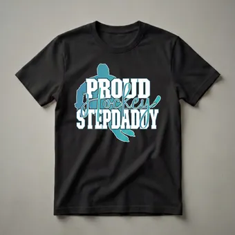 Proud Hockey Stepdaddy Graphic T-Shirt for Hockey Fans