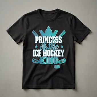 Princess of the Ice Hockey King Family Matching T-Shirt