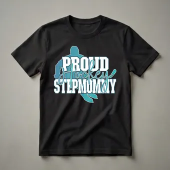 Proud Hockey Stepmommy Graphic T-Shirt for Hockey Moms