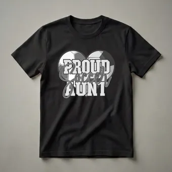 Proud Soccer Aunt Heart Graphic T-Shirt for Family