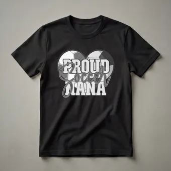 Proud Soccer Nana Heart Graphic T-Shirt for Grandmothers
