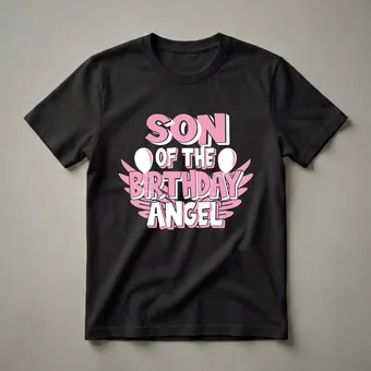 Son of the Birthday Angel Graphic T-Shirt for Family Parties