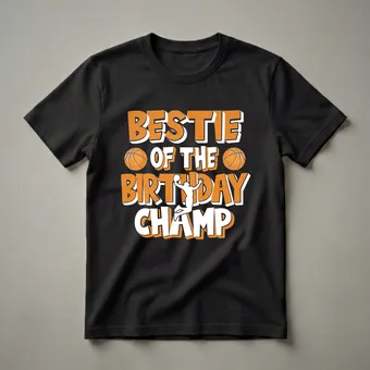Bestie Of The Birthday Champ Basketball Graphic T-Shirt