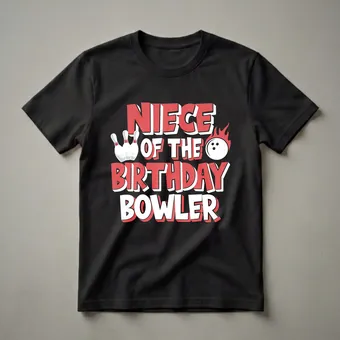 Niece of the Birthday Bowler Graphic Bowling Party T-Shirt
