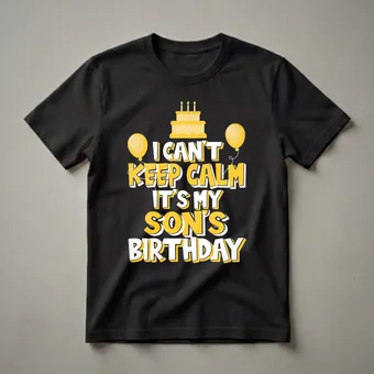 I Can't Keep Calm It's My Son's Birthday Celebration T-Shirt