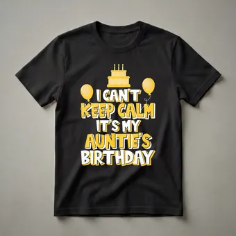 I Can't Keep Calm It's My Auntie's Birthday Graphic Tee
