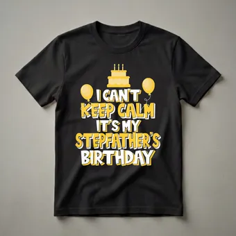Stepfather's Birthday Party Graphic T-Shirt for Family Celebrations