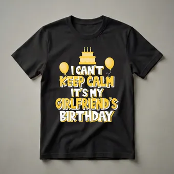I Can't Keep Calm It's My Girlfriend's Birthday Graphic T-Shirt