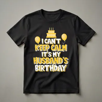 I Can't Keep Calm It's My Husband's Birthday Graphic Tee