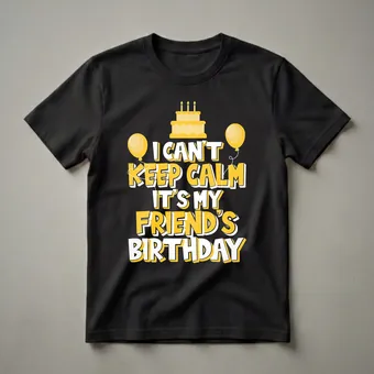 I Can't Keep Calm It's My Friend's Birthday Party Graphic T-Shirt