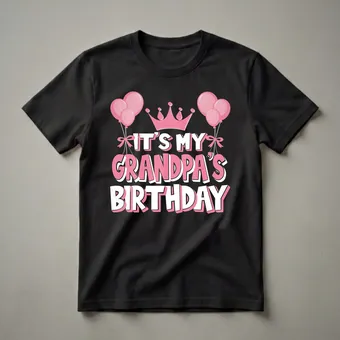 It's My Grandpa's Birthday Celebration Graphic T-Shirt for
