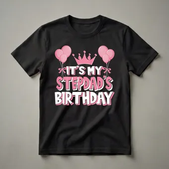 It's My Stepdad's Birthday Celebration Graphic T-Shirt