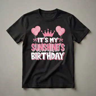 It's My Sunshine's Birthday Celebration Graphic T-Shirt for Kids