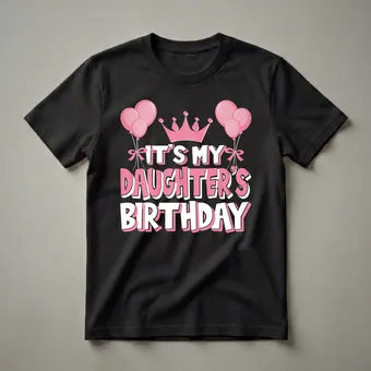 It's My Daughter's Birthday Celebration Graphic T-Shirt