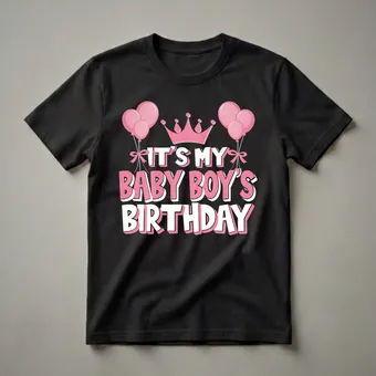 It's My Baby Boy's Birthday Celebration Graphic T-Shirt