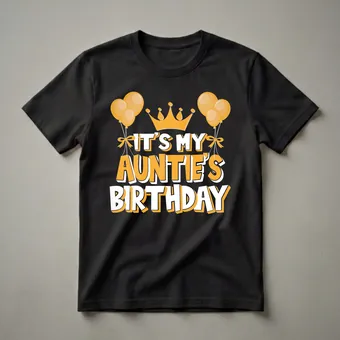 It's My Auntie's Birthday Celebration Graphic T-Shirt for Family