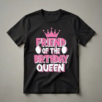Friend Of The Birthday Queen Graphic T-Shirt for Celebrations