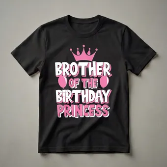 Brother of the Birthday Princess Matching Family Graphic T-Shirt
