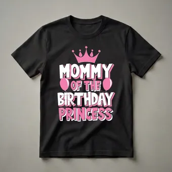 Mommy Of The Birthday Princess Graphic T-Shirt for Family Matching