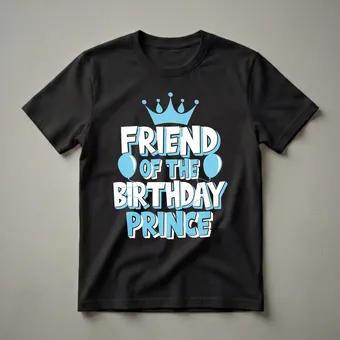 Friend of the Birthday Prince Boy Family Matching T-Shirt