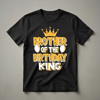 Brother of the Birthday King Graphic T-Shirt for Family Celebrations