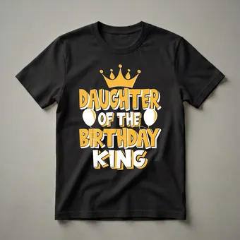 Daughter of the Birthday King Graphic T-Shirt for Family Celebrations