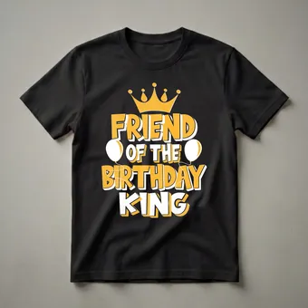 Friend of the Birthday King Graphic T-Shirt for Celebration
