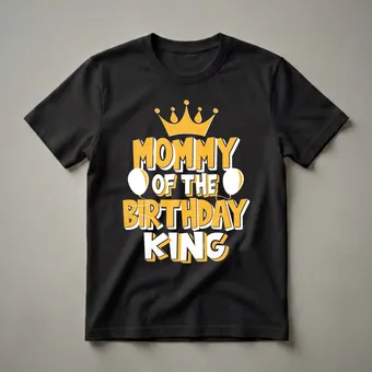 Mommy Of The Birthday King Graphic T-Shirt for Family Celebrations