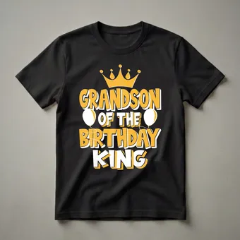 Grandson Of The Birthday King Family Matching Celebration T-Shirt