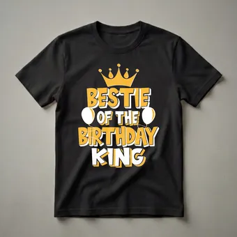 Bestie Of The Birthday King Graphic T-Shirt for Celebrations